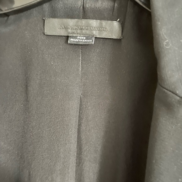 Alexander Wang | cropped black dress blazer jacket w velvet back xs 0/2 - Picture 6 of 11